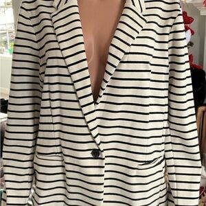 Old Navy Black and White Striped Blazer